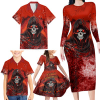 If Karma Doesn't Hit You Trust Me I Will Family Matching Long Sleeve Bodycon Dress and Hawaiian Shirt - Wonder Print Shop