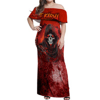 If Karma Doesn't Hit You Trust Me I Will Off Shoulder Maxi Dress - Wonder Print Shop