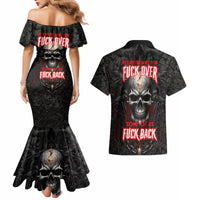 Be Careful Skull Couples Matching Mermaid Dress and Hawaiian Shirt - Wonder Print Shop