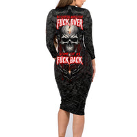 Be Careful Skull Family Matching Long Sleeve Bodycon Dress and Hawaiian Shirt - Wonder Print Shop