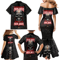 Be Careful Skull Family Matching Mermaid Dress and Hawaiian Shirt - Wonder Print Shop