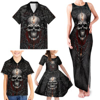 Be Careful Skull Family Matching Tank Maxi Dress and Hawaiian Shirt - Wonder Print Shop