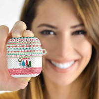 Azerbaijan Christmas AirPods Case with Baku Skyline Azerbaijan Flag and Red Green Snowflake Pattern Design - Wonder Print Shop