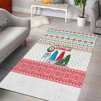 Azerbaijan Christmas Area Rug with Baku Skyline Azerbaijan Flag and Red Green Snowflake Pattern Design - Wonder Print Shop