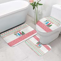 Azerbaijan Christmas Bathroom Set with Baku Skyline Azerbaijan Flag and Red Green Snowflake Pattern Design - Wonder Print Shop