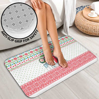 Azerbaijan Christmas Bathroom Set with Baku Skyline Azerbaijan Flag and Red Green Snowflake Pattern Design - Wonder Print Shop