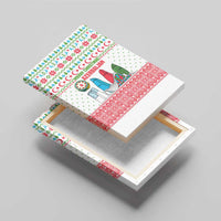 Azerbaijan Christmas Canvas Wall Art with Baku Skyline Azerbaijan Flag and Red Green Snowflake Pattern Design - Wonder Print Shop