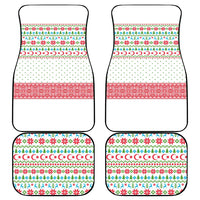 Azerbaijan Christmas Car Mats with Baku Skyline Azerbaijan Flag and Red Green Snowflake Pattern Design - Wonder Print Shop