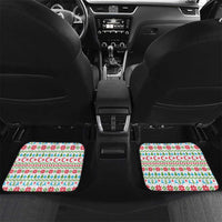 Azerbaijan Christmas Car Mats with Baku Skyline Azerbaijan Flag and Red Green Snowflake Pattern Design - Wonder Print Shop