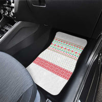 Azerbaijan Christmas Car Mats with Baku Skyline Azerbaijan Flag and Red Green Snowflake Pattern Design - Wonder Print Shop
