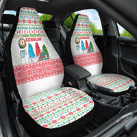 Azerbaijan Christmas Car Seat Cover with Baku Skyline Azerbaijan Flag and Red Green Snowflake Pattern Design - Wonder Print Shop