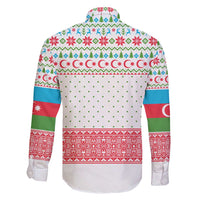 Azerbaijan Christmas Family Matching Mermaid Dress and Hawaiian Shirt with Baku Skyline Azerbaijan Flag and Red Green Snowflake Pattern Design - Wonder Print Shop