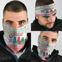 Azerbaijan Christmas Neck Gaiter with Baku Skyline Azerbaijan Flag and Red Green Snowflake Pattern Design - Wonder Print Shop