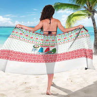 Azerbaijan Christmas Sarong with Baku Skyline Azerbaijan Flag and Red Green Snowflake Pattern Design - Wonder Print Shop