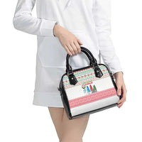 Azerbaijan Christmas Shoulder Handbag with Baku Skyline Azerbaijan Flag and Red Green Snowflake Pattern Design - Wonder Print Shop