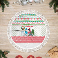 Azerbaijan Christmas Tree Skirt with Baku Skyline Azerbaijan Flag and Red Green Snowflake Pattern Design - Wonder Print Shop