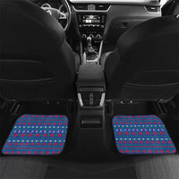 Slovakia Christmas Car Mats with Bear Holding Tree Gingerbread Cookies and Red Blue Snowflake Pattern Design - Wonder Print Shop