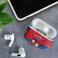 Korea Christmas AirPods Case with Santa in Hanbok Tiger Character and Traditional Mask Pattern Design - Wonder Print Shop