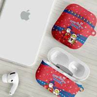 Korea Christmas AirPods Case with Santa in Hanbok Tiger Character and Traditional Mask Pattern Design - Wonder Print Shop