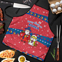 Korea Christmas Apron with Santa in Hanbok Tiger Character and Traditional Mask Pattern Design - Wonder Print Shop