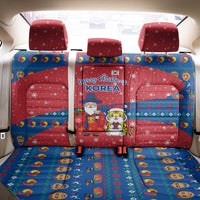 Korea Christmas Back Car Seat Cover with Santa in Hanbok Tiger Character and Traditional Mask Pattern Design - Wonder Print Shop