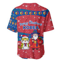Korea Christmas Baseball Jersey with Santa in Hanbok Tiger Character and Traditional Mask Pattern Design - Wonder Print Shop