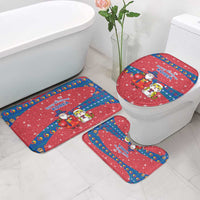 Korea Christmas Bathroom Set with Santa in Hanbok Tiger Character and Traditional Mask Pattern Design - Wonder Print Shop