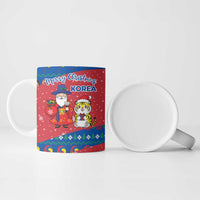 Korea Christmas Ceramic Mug with Santa in Hanbok Tiger Character and Traditional Mask Pattern Design - Wonder Print Shop