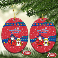 Korea Christmas Ceramic Ornament with Santa in Hanbok Tiger Character and Traditional Mask Pattern Design - Wonder Print Shop
