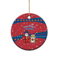 Korea Christmas Ceramic Ornament with Santa in Hanbok Tiger Character and Traditional Mask Pattern Design - Wonder Print Shop