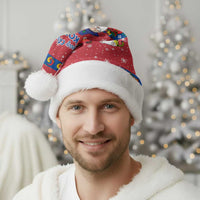 Korea Christmas Santa Hat with Santa in Hanbok Tiger Character and Traditional Mask Pattern Design - Wonder Print Shop