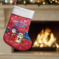 Korea Christmas Stocking with Santa in Hanbok Tiger Character and Traditional Mask Pattern Design - Wonder Print Shop