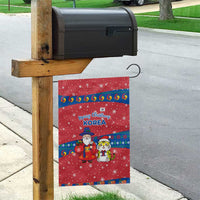 Korea Christmas Garden Flag with Santa in Hanbok Tiger Character and Traditional Mask Pattern Design - Wonder Print Shop