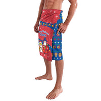 Korea Christmas Lavalava with Santa in Hanbok Tiger Character and Traditional Mask Pattern Design - Wonder Print Shop