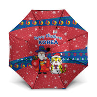 Korea Christmas Umbrella with Santa in Hanbok Tiger Character and Traditional Mask Pattern Design - Wonder Print Shop