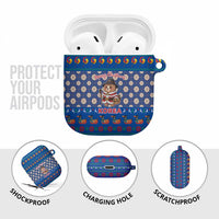 Korea Christmas AirPods Case with Bear in Hanbok National Emblem and Traditional Boat Pattern Design - Wonder Print Shop