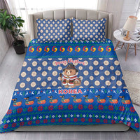 Korea Christmas Bedding Set with Bear in Hanbok National Emblem and Traditional Boat Pattern Design - Wonder Print Shop