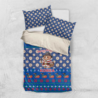 Korea Christmas Bedding Set with Bear in Hanbok National Emblem and Traditional Boat Pattern Design - Wonder Print Shop