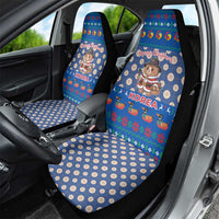Korea Christmas Car Seat Cover with Bear in Hanbok National Emblem and Traditional Boat Pattern Design - Wonder Print Shop