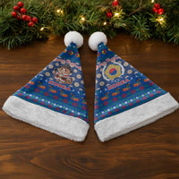 Korea Christmas Santa Hat with Bear in Hanbok National Emblem and Traditional Boat Pattern Design - Wonder Print Shop
