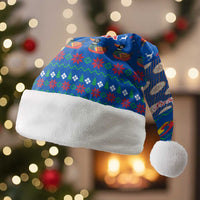Korea Christmas Santa Hat with Bear in Hanbok National Emblem and Traditional Boat Pattern Design - Wonder Print Shop