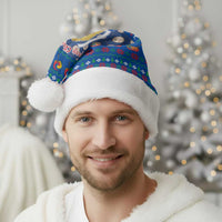 Korea Christmas Santa Hat with Bear in Hanbok National Emblem and Traditional Boat Pattern Design - Wonder Print Shop