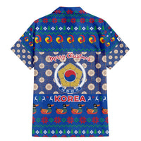 Korea Christmas Family Matching Mermaid Dress and Hawaiian Shirt with Bear in Hanbok National Emblem and Traditional Boat Pattern Design - Wonder Print Shop