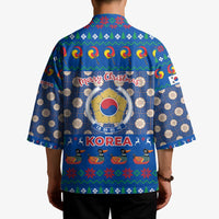 Korea Christmas Kimono with Bear in Hanbok National Emblem and Traditional Boat Pattern Design - Wonder Print Shop