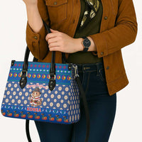 Korea Christmas Leather Bag with Bear in Hanbok National Emblem and Traditional Boat Pattern Design - Wonder Print Shop