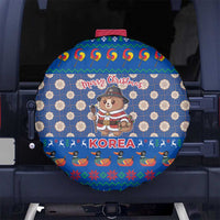 Korea Christmas Spare Tire Cover with Bear in Hanbok National Emblem and Traditional Boat Pattern Design - Wonder Print Shop