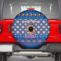 Korea Christmas Spare Tire Cover with Bear in Hanbok National Emblem and Traditional Boat Pattern Design - Wonder Print Shop