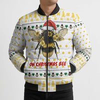 Oh Christmas Bee Bee Christmas Bomber Puffer Jacket Xmas Holiday Patterns - Wonder Print Shop