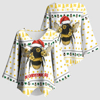 Oh Christmas Bee Bee Christmas Kimono Sleeve Blouse Xmas Holiday Patterns - Wonder Print Shop