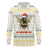 Oh Christmas Bee Bee Christmas Long Sleeve Polo Shirt Xmas Holiday Patterns - Wonder Print Shop